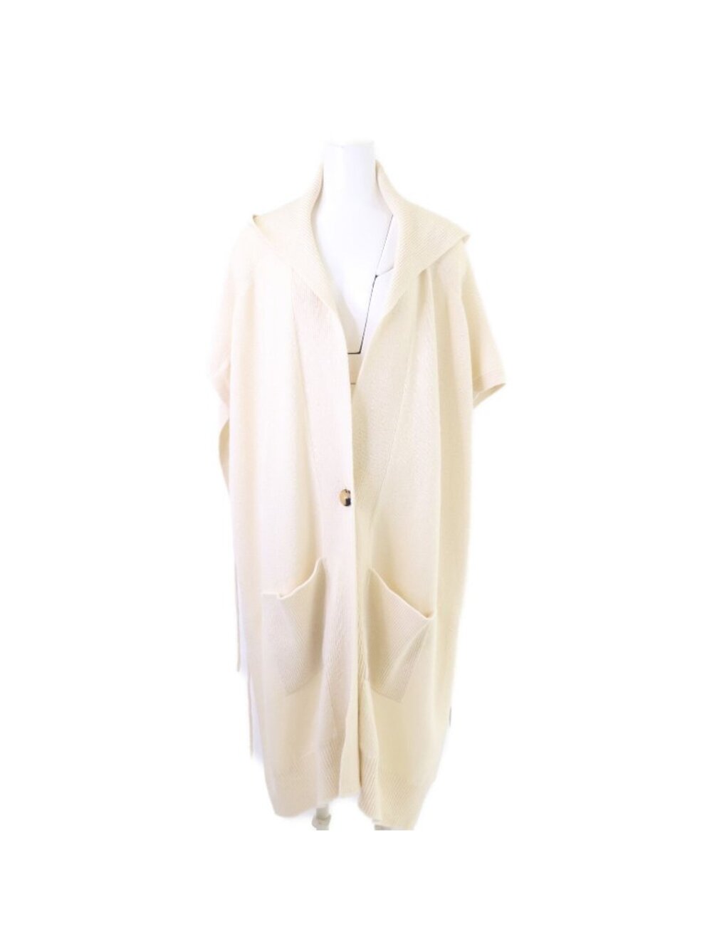 Hermes Cashmere Hoodie Knit Poncho TU